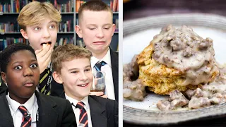 Download British Highschoolers Try Biscuits and Gravy for the First Time! MP3