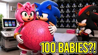 AMY ROSE IS PREGNANT WITH 100 SONIC BABIES!! (SHADOW GOT MAD)