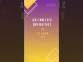 ARITHMETIC OPERATORS IN PYTHON