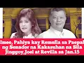 Lagu Imee, Pahiya kay Remulla sa Paepal ng Senador na Kakasuhan na Sila Jinggoy,Joel at Revilla sa Jan.15