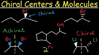 Chiral vs Achiral Molecules - Chirality Carbon Centers Stereoisomers Enantiomers Meso Compounds