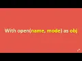 Python Tutorial Learn Open function and With statement in 8 Minutes