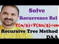 Solve Recurrence Relation T n T T cn using Recursive Tree Method DAA Algorithms