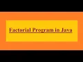 Factorial Program in Java Java Part-2 Learning toGaining L2G