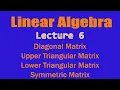 Triangular and Symmetric matrices Linear Algebra Lecture 6