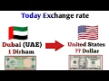How much 1 Dubai Dirham rate in US dollar US Dollar to UAE dirham exchange rate today USD to AED