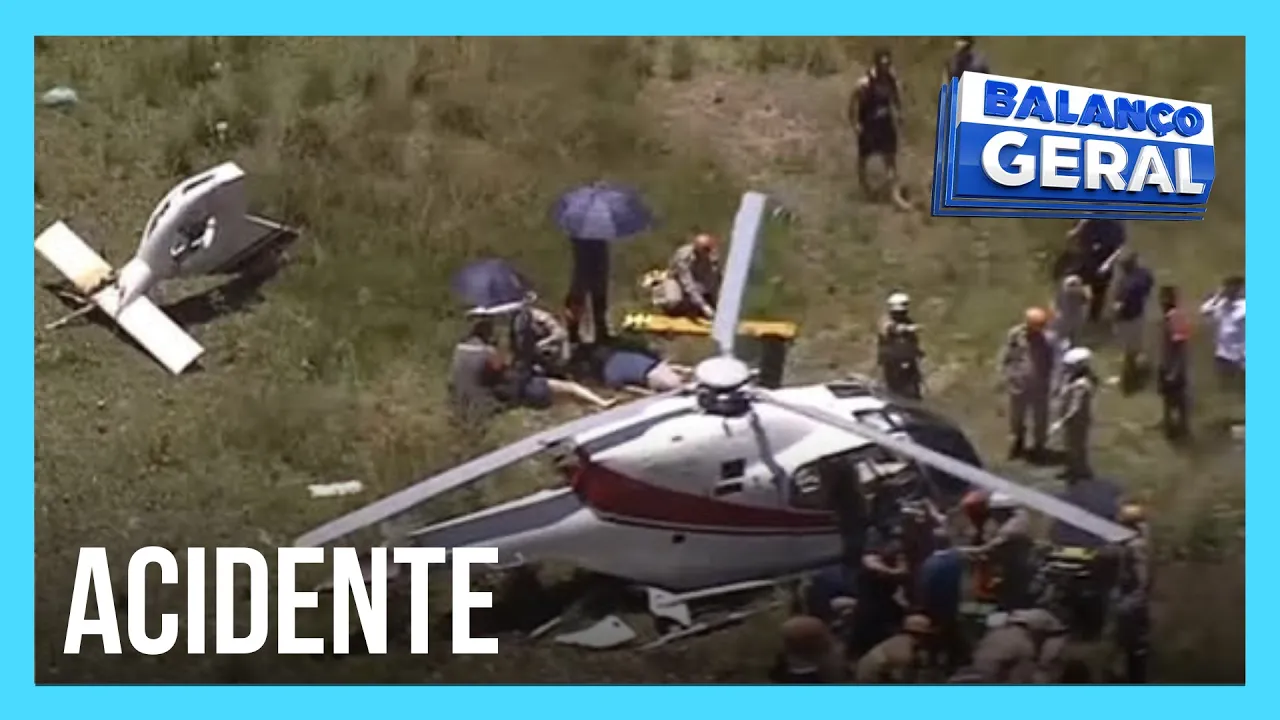 Helicóptero com cinco pessoas a bordo cai no Rio de Janeiro