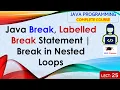 L25 Java Break Labelled Break Statement Break in Nested Loops Java Programming Lectures Hindi