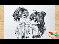 How to Draw Cute Chibi Couple Step by Step Easy Anime Drawing Tutorial