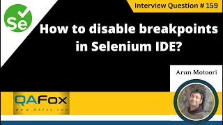 How to disable breakpoints in Selenium IDE Selenium Interview Question
