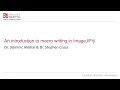 Introduction to programming and macro writing in Part 1