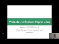Variables in Boolean Expressions Examples discussion