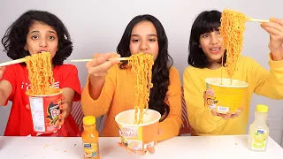 عشنا يوم كامل بلون برتقالي ضد أحمر و أصفر شفا وغزل وريم 