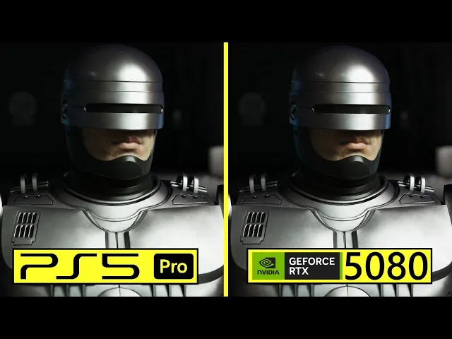 RoboCop: Rogue City Unfinished Business PS5 Pro vs PC RTX 5080 Graphics Comparison