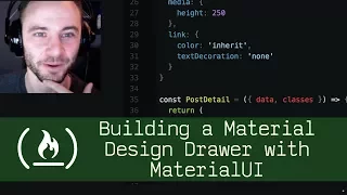 Building a Material Design Drawer with MaterialUI P5D4 - Live Coding with Jesse