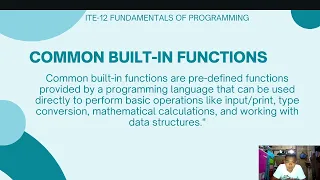 STRING METHODS COMMON BUILT IN FUNCTIONS AND BASIC