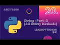 Basic Python Lecture 20 - String Part