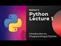Lecture 1 - Python for Non-Programmers