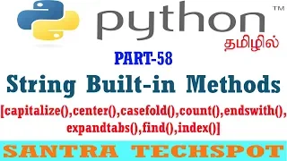 Python Beginners Tutorial Built-in Strings Method in Python tamil - I
