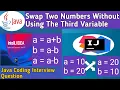 Swap Two Numbers In Java Without Using Third Variable