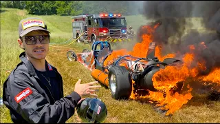 My 3,000hp jet car caught on fire. (F1 Build Part 1)