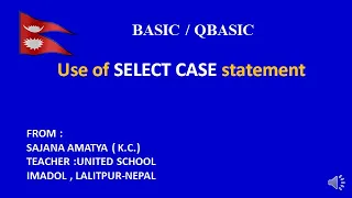 A QBASIC PROGRAM BY USING SELECT CASE STATEMENT