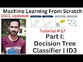 Tutorial 17 Decision Tree Classifier Part 1 ID3 Decision Tree Classifier in machine learning