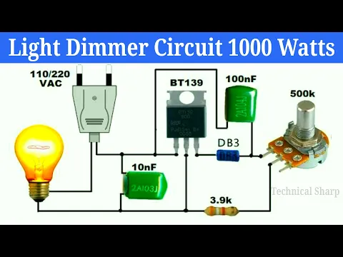 Download MP3 How to make light dimmer circuit 220v || led dimmer | 1000 Watts Using BT139 || By Technical Sharp