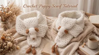 Crochet Puppy Scarf Tutorial 🐶 Adorable Dog Scarf for Kids & Adults