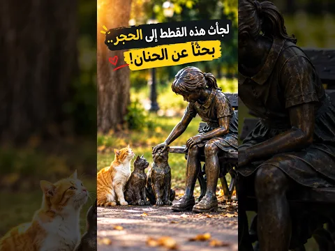 قطط تبحث عن الحنان من تماثيل لا تشعر! 🐈❤️