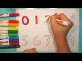 Numbers 0 to 9 1-10 Write and Color Drawing Coloring Page Learn Colors Learn Drawing