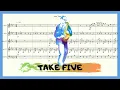 SHEET MUSIC cover Take Five - Alto clarinet solo Quintet