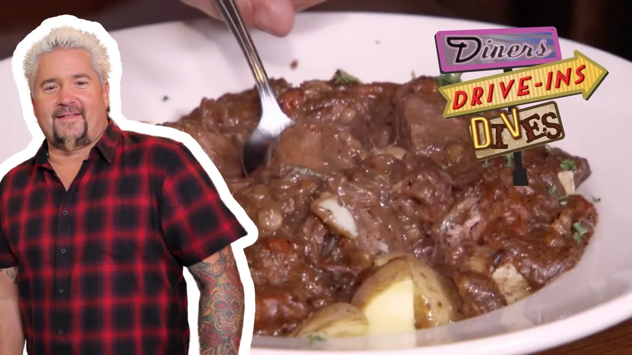 Guy Fieri Eats Irish Guinness Stew in Atlantic Beach   Diners, Drive-Ins and Dives   Food Network