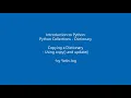 Copying a Dictionary - Using copy and update