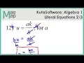 KutaSoftware Algebra 1 - Literal Equations Part 2