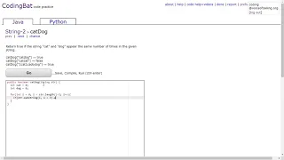 String-2 catDog Java Tutorial Codingbat com