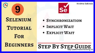 Selenium Tutorial 9-Synchronization in Selenium Implicit Wait in Selenium Explicit Wait in Selenium
