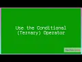 Use the conditional ternary operator Javascript Full Course