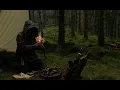 Overcast - 2 Nights Alone in Dark Forest in Hail Rain Wind