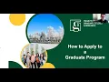 How to Apply to Graduate Programs