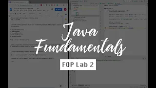 Java Fundamentals Exercises Fundamentals of Programming FOP Lab 2