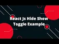 React Tutorial in Hindi React Js Hide Show Toggle Example
