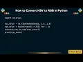 How to Convert HSV to RGB in Python