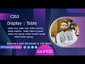 CSS 3 Tutorial 2024 in Pashto Display Table Properties Lec 20