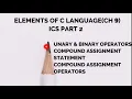 Unary Binary Operator Compound Assignment Statement Compound Assignment Operators Ch Lec CS12