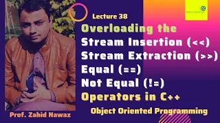 Overloading Stream Insertion Stream Extraction Equal Not Equal Operators in C Urdu Hindi