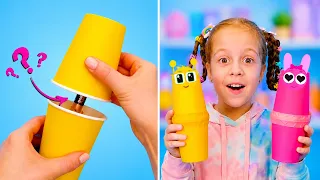 🎉 Brincadeira Criativa! 🌈 Vamos transformar copos de papel em um brinquedo! E mais ideias!