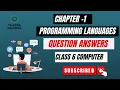 Class 6 Computer Chapter 1 Computer Languages Question Answers All Types of Questions Answer