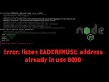 error listen eaddrinuse address already in use 3000 Node Server Not Running Issue