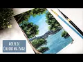 Acrylic Landscape Coloring Page Easy tutorial Relax Music